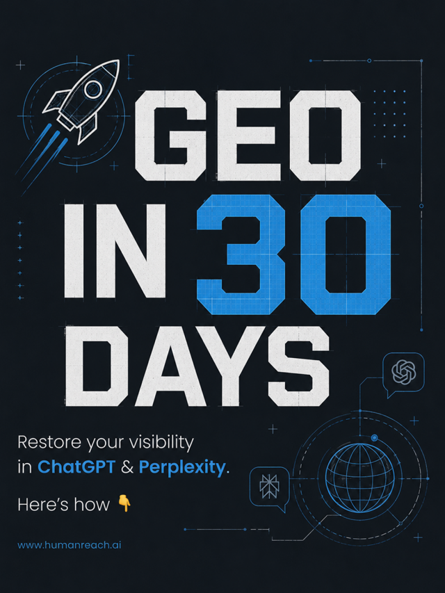 Stories 3 GEO 30 Day Roadmap: Restore Your Visibility in ChatGPT & Perplexity